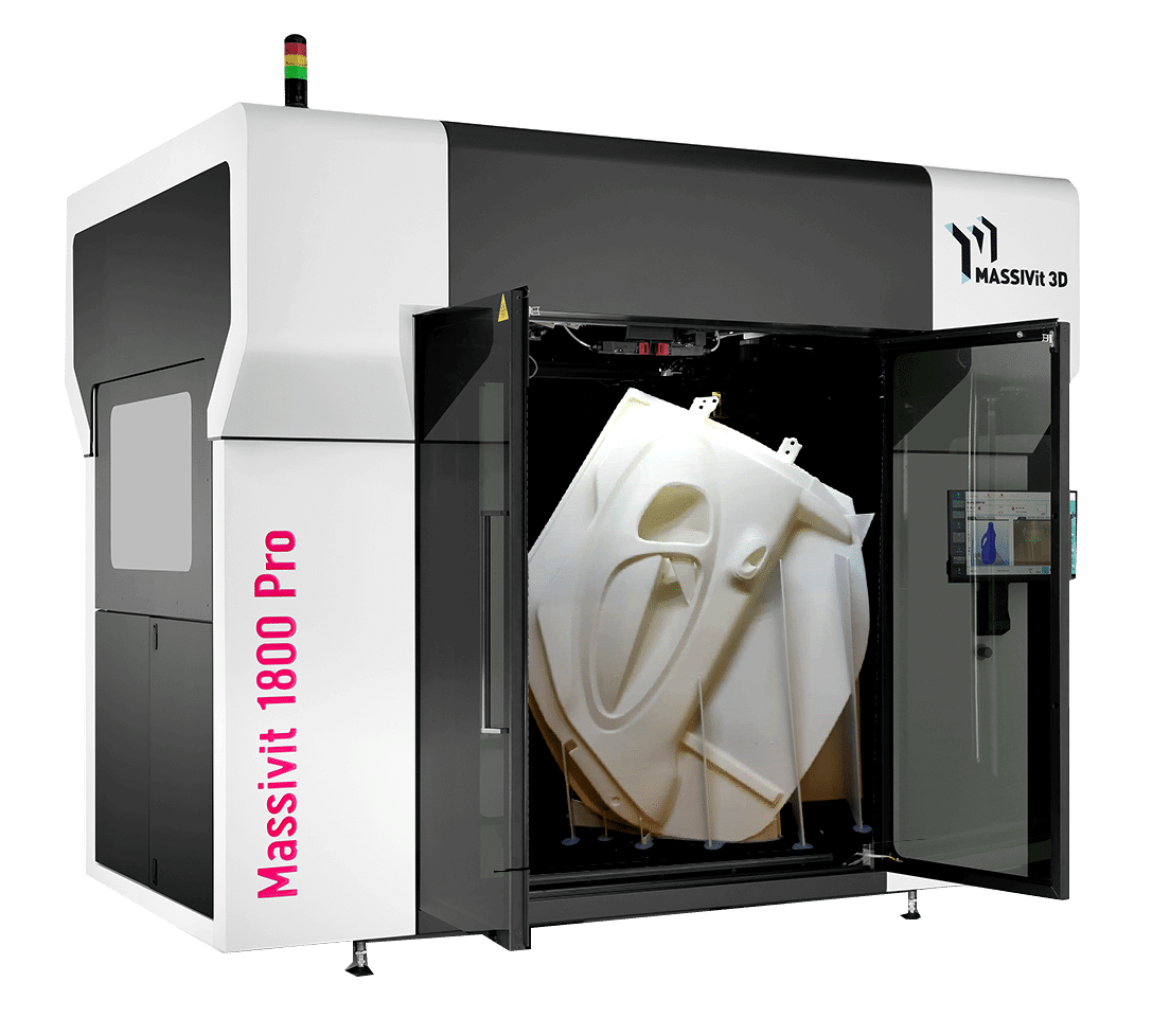 Massivit 3D 1800 pro printer with car door