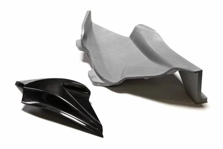 An Image of a 3D printed mold for a motorbike fairing panel