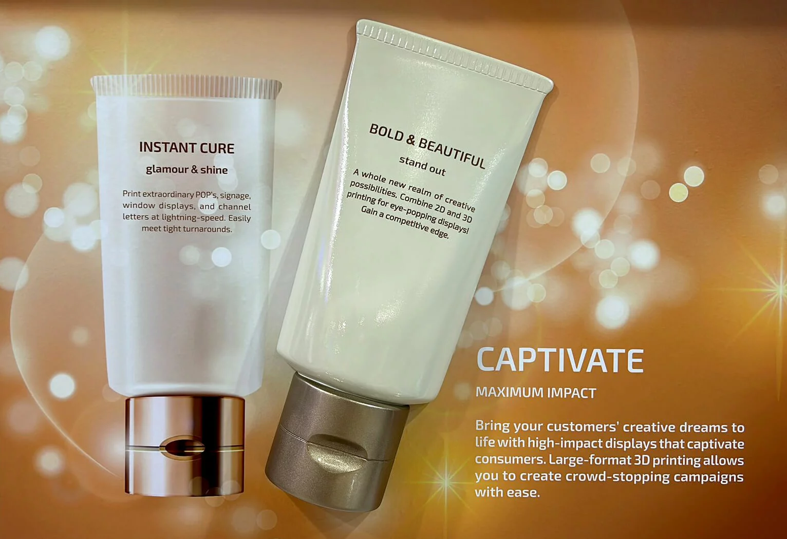 2D / 3D Printed Retail Signage for Cosmetics