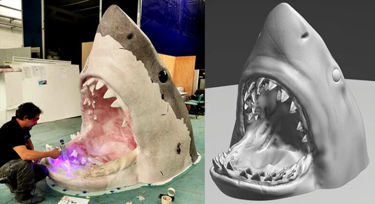 3D printed shark for theming experience